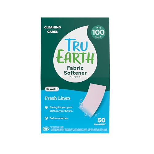 Tru Earth In-Wash Fabric Softener Sheets, Unscented, 100 Loads