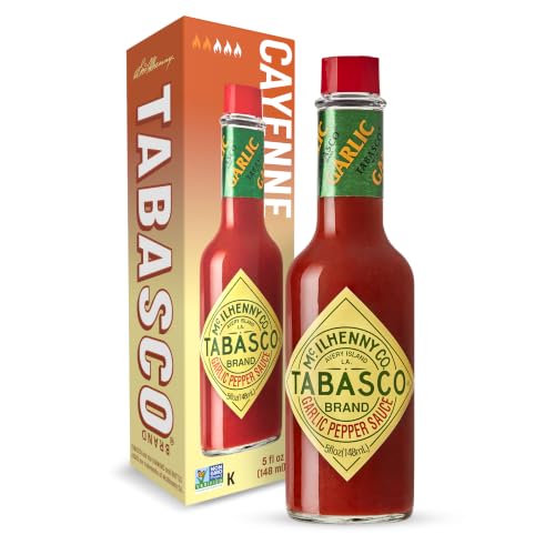 Tabasco Cayenne Garlic Pepper Sauce, Mild, 5 fl oz