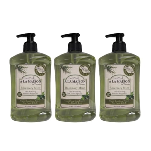 A La Maison Rosemary Mint French Liquid Hand Soap, 16.9 oz (Pack of 3)