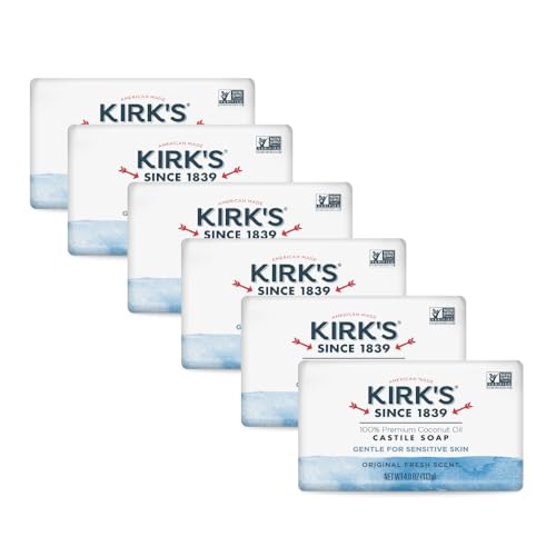 Kirk's Original Fresh Castile Bar Soap, 4 oz (Pack of 6)
