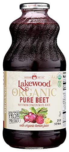 Lakewood Organic Pure Beet Juice, Fresh Pressed, 32 fl oz (Pack of 6)