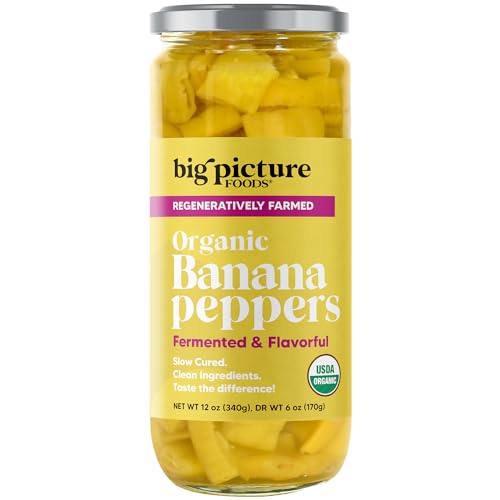 Big Picture Foods Pre-Sliced Banana Pepper Rings, 12 oz Jar