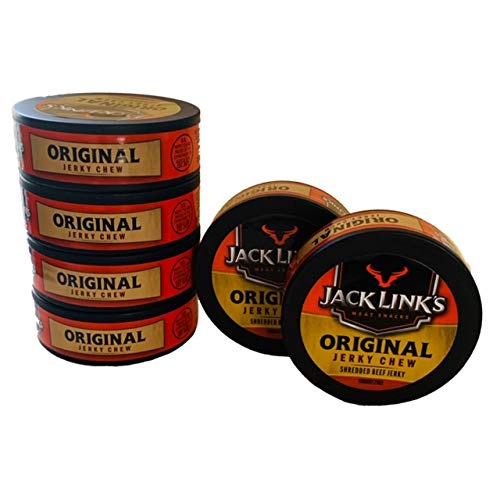 Jack Link's Original Shredded Beef Jerky Chew, 0.32 oz Can (Pack of 6)