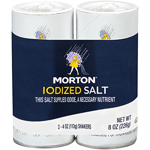 Morton Iodized Salt Shaker, 8 oz (Pack of 2)