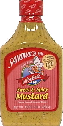Woeber's Sandwich Pal Sweet and Spicy Mustard, 16 oz (Pack of 2)