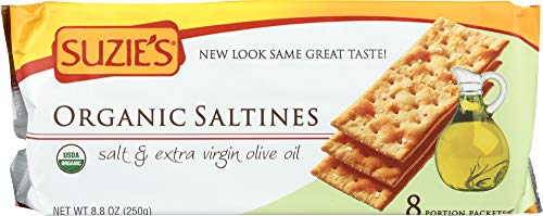 Suzie's Organic Saltine Crackers with Extra Virgin Olive Oil, 8.8 oz (Pack of 3)