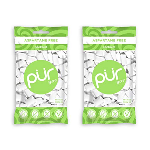 PUR Gum Cool Mint Chewing Gum, 2.8 oz (Pack of 2)