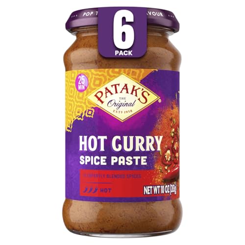 Patak's Hot Curry Spice Paste, 10 oz Jar (Pack of 6)