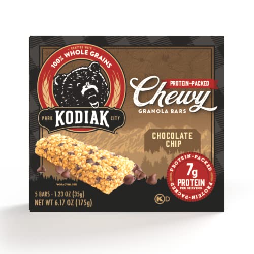 Kodiak Chewy Granola Bars, Chocolate Chip, High Protein, 5 Count