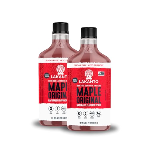 Lakanto Sugar-Free Maple Syrup, Monk Fruit Sweetened, 13 fl oz (Pack of 2)