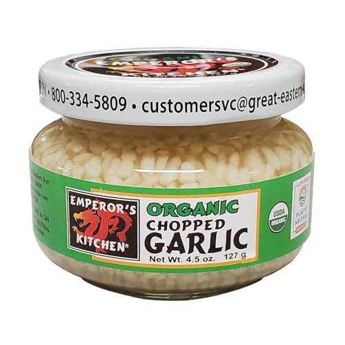 Emperor's Kitchen Organic Chopped Garlic, 4.5 oz Jar