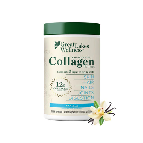 Great Lakes Wellness Collagen Peptides Powder, Vanilla, 10 oz