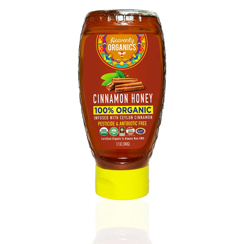 Heavenly Organics Cinnamon Infused Honey, 12 oz Squeeze