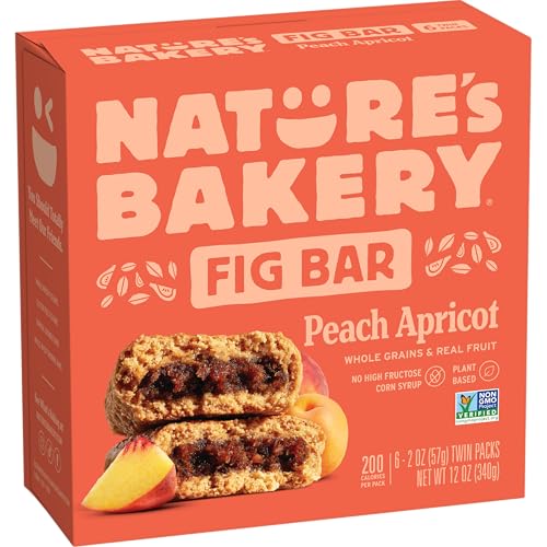 Nature's Bakery Whole Wheat Fig Bars, Peach Apricot, 2 oz (6 Count)