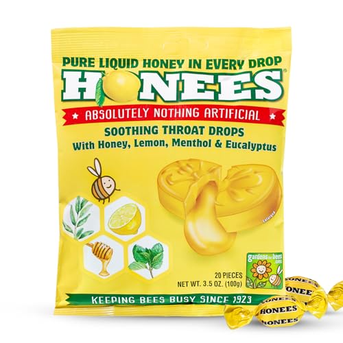 Honees Filled Honey Lemon Cough Drops, 20 Drops