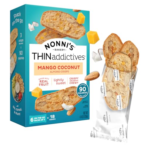 Nonni's Thinaddictives Mango Coconut Almond Thin Cookies, 6 On-the-Go Packs