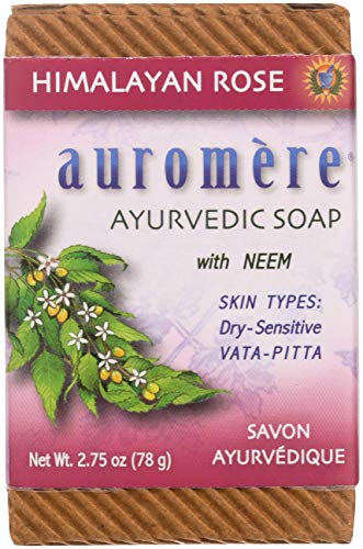 Auromere Ayurvedic Himalayan Rose Bar Soap, 2.75 oz (Pack of 3)
