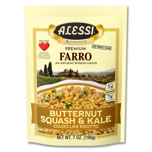 Alessi Autentico Seasoned Roman Grain Farro, Butternut Squash and Kale, 7 oz (Pack of 6)