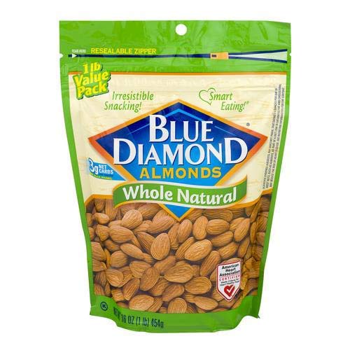 Blue Diamond Whole Natural Almonds (Pack of 4)