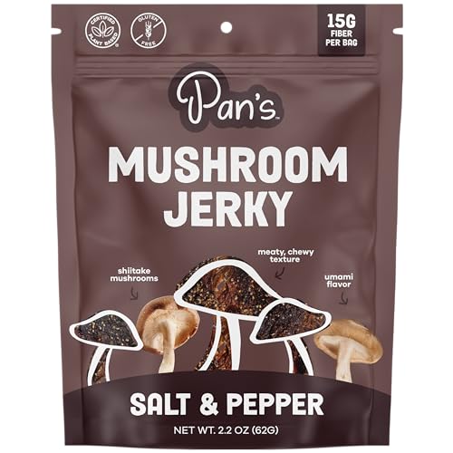 Pan's Mushroom Jerky, Salt & Pepper, 2.2 oz
