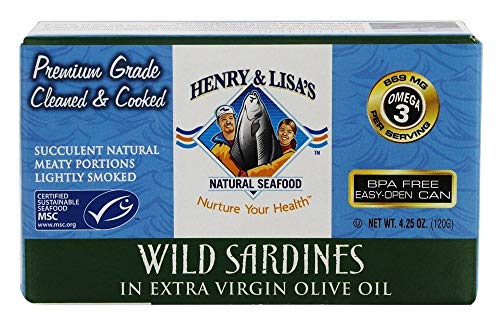 Henry & Lisa's Wild Sardines in Extra Virgin Olive Oil, 4.25 oz