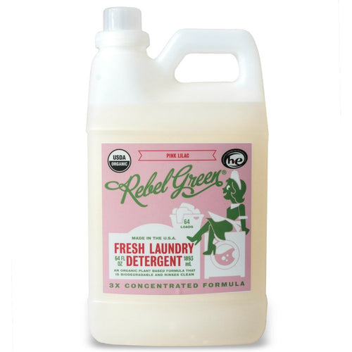 Rebel Green Organic Laundry Detergent, Fresh Pink Lilac, 64 oz