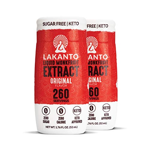 Lakanto Liquid Monkfruit Extract Drops, Original, 1.76 fl oz (Pack of 2)