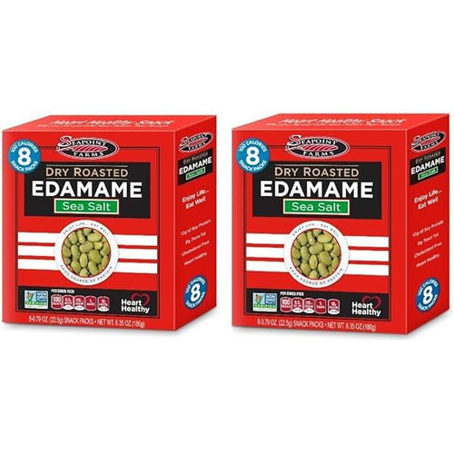 Seapoint Farms Dry Roasted Lightly Salted Edamame, 0.79 oz Snack Packs (Pack of 2)