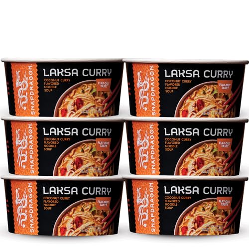 Snapdragon Laksa Curry Instant Noodle Bowls, 2.1 oz (Pack of 6)