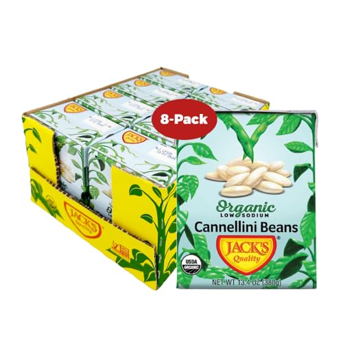 Jack's Organic Cannellini White Beans, 13.4 oz (Pack of 8)