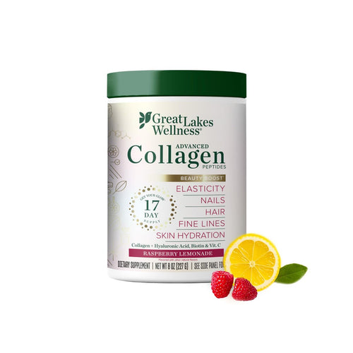 Great Lakes Wellness Advanced Collagen Peptides, Raspberry Lemonade, 8 oz