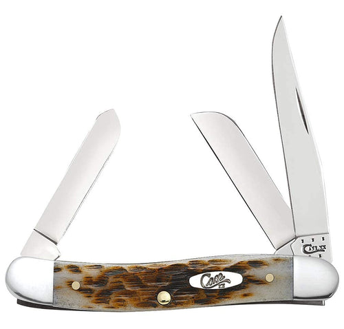 Case Medium Stockman Pocket Knife, Amber Bone, Stainless Steel, 3 5/8 in Closed
