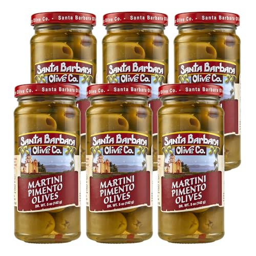 Santa Barbara Olive Co. Martini Olives Stuffed with Pimento, 5 oz (Pack of 6)