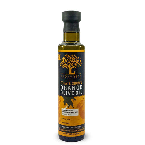 Greek Extra Virgin Olive Oil, Cold Pressed with Oranges, Orange Flavor