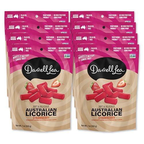 Darrell Lea Soft Australian Strawberry Licorice, 7 oz (Pack of 8)