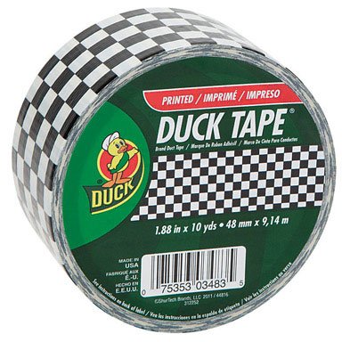 Duck Black and White Checker Duct Tape, 1.88 in x 10 yd