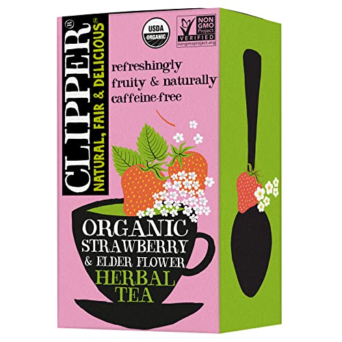 Clipper Organic Strawberry and Elderflower Tea, 20 Unbleached Tea Bags