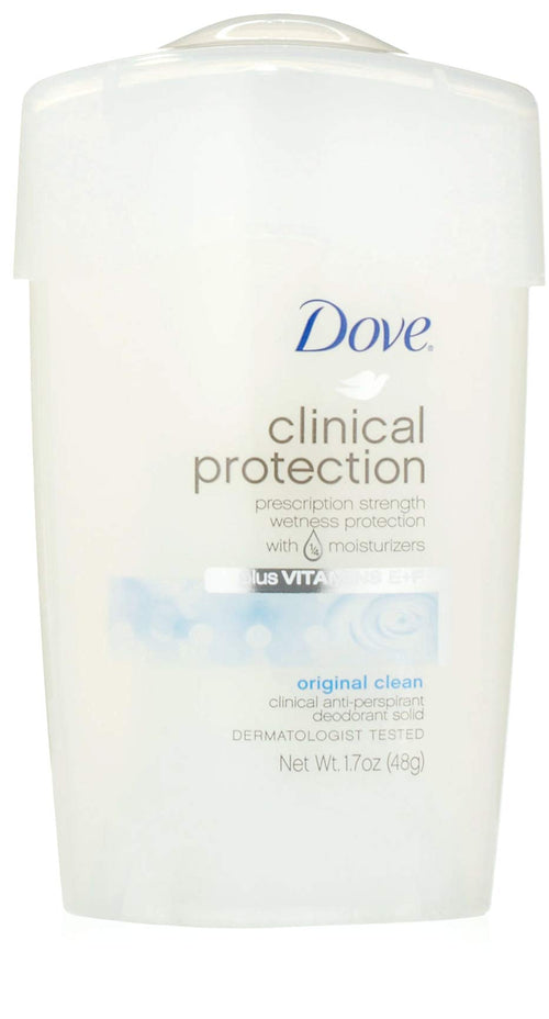 Dove Clinical Protection Deodorant Stick, Original Clean, 1.7 oz (Pack of 2)