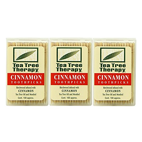 Tea Tree Therapy Cinnamon Toothpicks, 100 Count (Pack of 3)