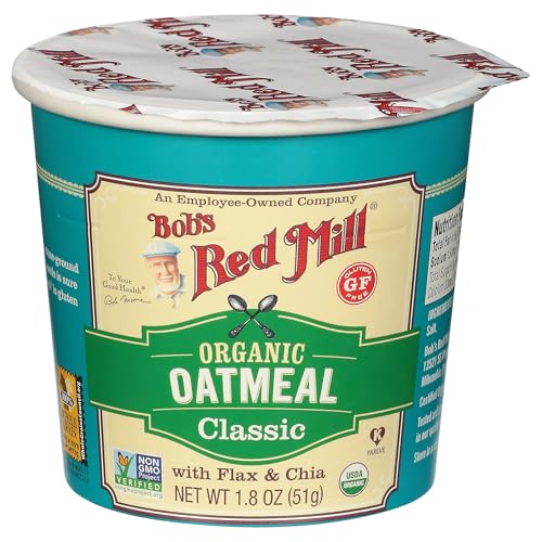 Bob's Red Mill Organic Gluten Free Oatmeal Cup, Classic with Flax & Chia, 1.8 oz