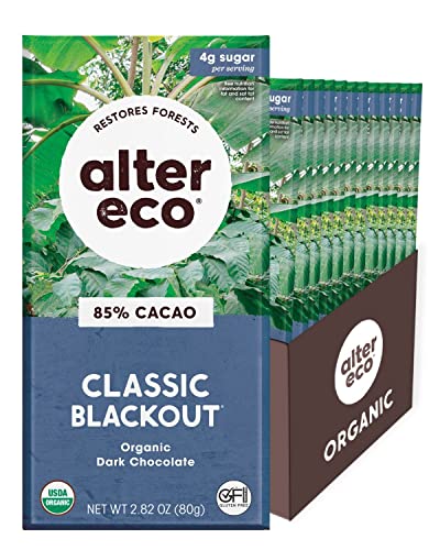 Alter Eco Classic Blackout 85% Dark Chocolate Bars (12 Bars)