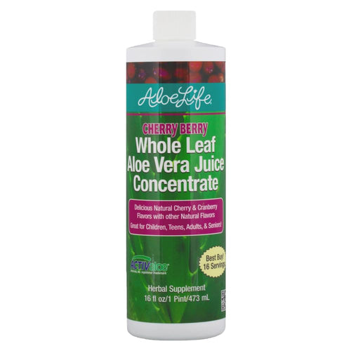 Aloe Life Whole Leaf Aloe Vera Juice, Cherry Berry, 16 oz