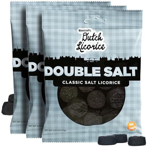 Gustaf's Double Salt Dutch Licorice Coins, 5.2 oz (Pack of 3)