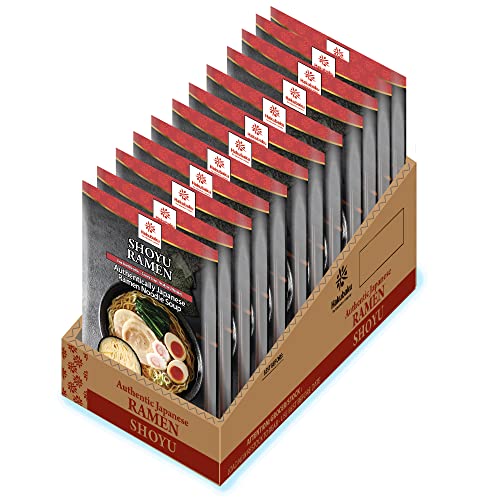 Hakubaku Authentic Japanese Shoyu Ramen, Non-Fried Soft Noodles (Pack of 12)