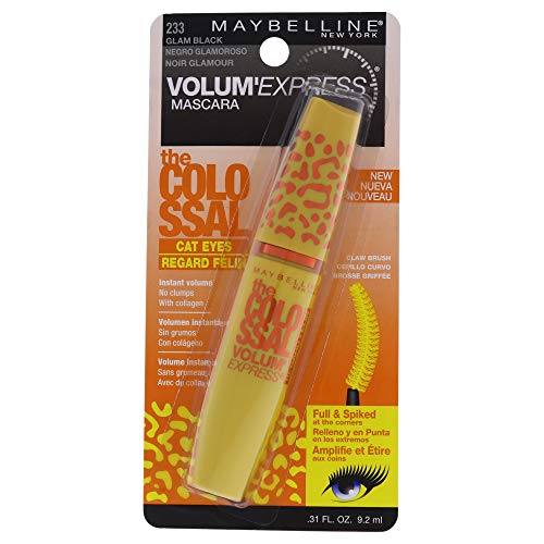 Maybelline Volume Express Colossal Cat Eyes Washable Mascara, Glam Black, 0.31 fl oz