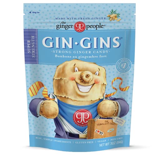 Gin Gins Super Strength Ginger Candy, 3 oz