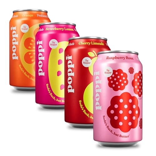Poppi Prebiotic Soda, Short List, 12 oz (Pack of 12)