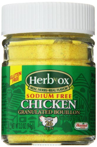 Herbox Granular Sodium Free Chicken Bouillon, 3.3 oz (Pack of 6)