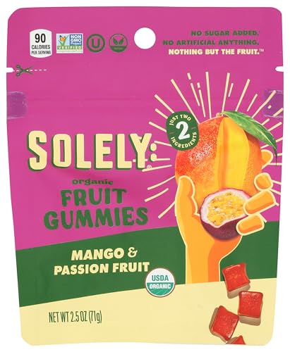 Solely Organic Mango and Passion Fruit Gummies, 2.5 oz