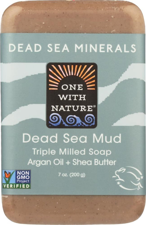 One With Nature Dead Sea Mineral Mud Soap with Argan Oil & Shea Butter, 7 oz (Pack of 6)